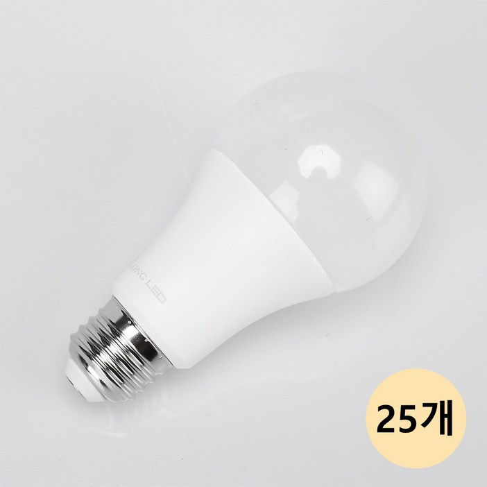 LONG 전구 LED 12W 주백색아이보리색빛,4000K e26, 25개