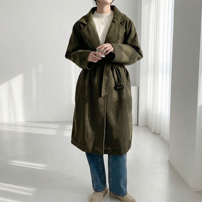 빅사이즈 여성 초겨울 오버핏 롱코트 J1609 엘소드