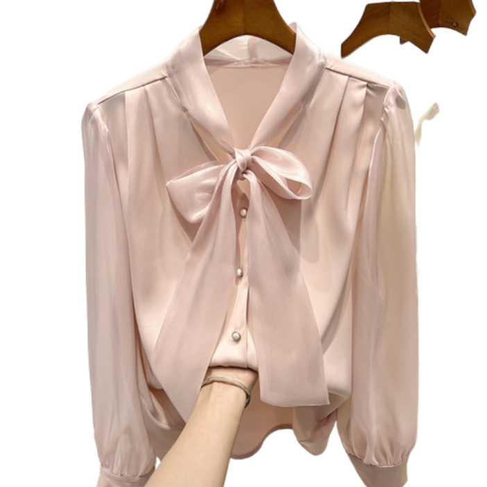 어썸풀 캐슈 리본 블라우스