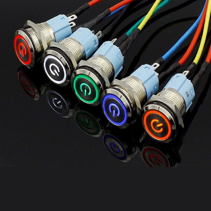 전원버튼 3V LED 푸시 버튼 스위치 버튼소켓 차량 전원버튼 3V LED 푸시 버튼 스위치 버튼소켓 차량