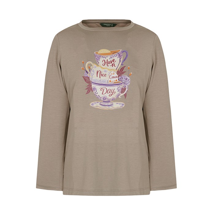 크로커다일레이디 크로커다일레이디  프린팅 라운드 티셔츠_CLCFTS902