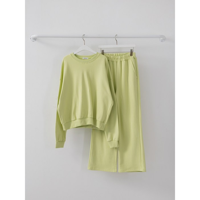 티앤트리 여성용 편안한 파스텔 루즈핏 트레이닝 상의하의 세트 6colors