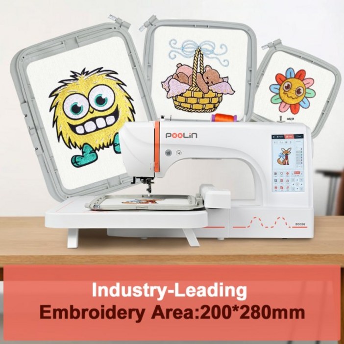 Poolin EOC06  가정용 컴퓨터 자수 기계 단일 헤드 미니 휴대용
