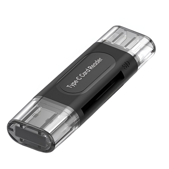 홈앤스테이 USB3.0 C타입 초고속 SD카드리더기, 블랙