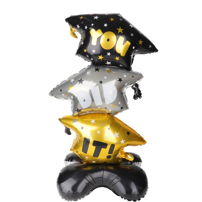 비에이비오 졸업식 포토존 장식 스탠딩 은박풍선 80cm