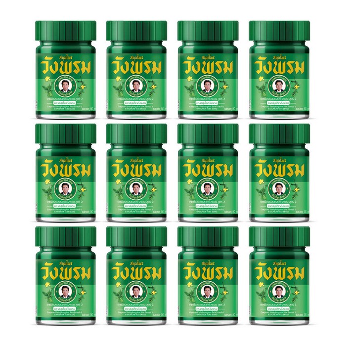 공식수입 태국 왕프롬 허브 야몽 그린밤, 12개, 50g