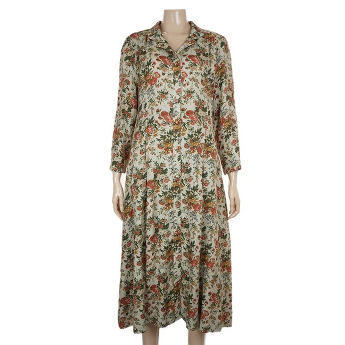 비꼴리끄 b232wo3110895린넨 크로세카라 칠부소매 원피스