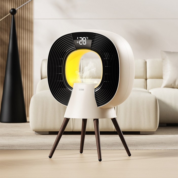 전기 온풍기 가습 불멍 인테리어 20평형 3000W + 무릎담요 증정 소싱 새턴온풍기 시즌2, 새턴 가습 온풍기