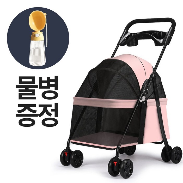 몽글펫 접이식 저상형 강아지 유모차 일체형 개모차, 1개