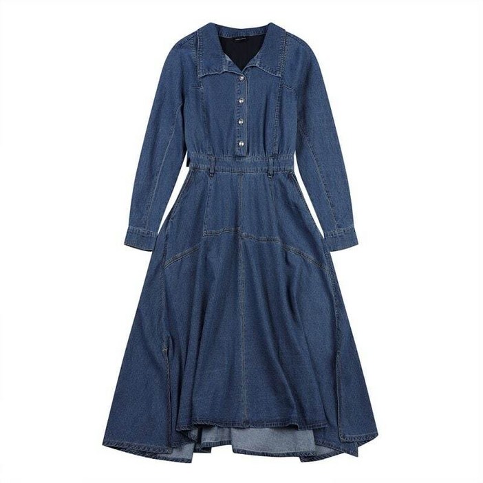 백화점정품   코데즈컴바인 오픈카라 뒷밴딩 A라인 원피스 CJADO503W2