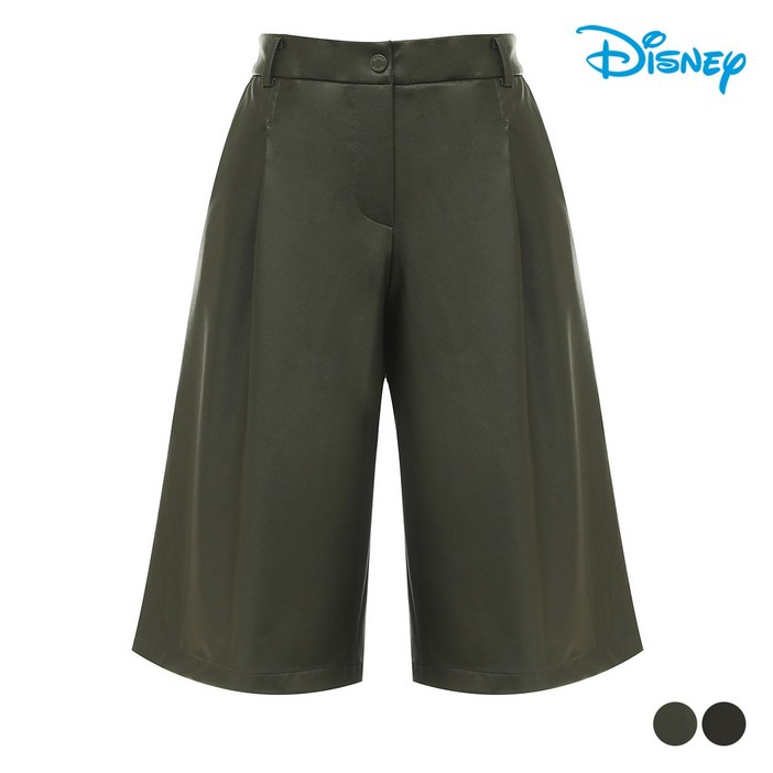 디즈니골프 디즈니골프 여성 핀턱 뒷밴딩 페이크레더 버뮤다 5부 반바지 DP3LPS009