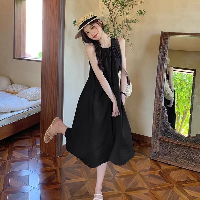 HA.M 여름 여성 원피스 루즈핏 시원한 민소매 나시 캐주얼 롱 원피스