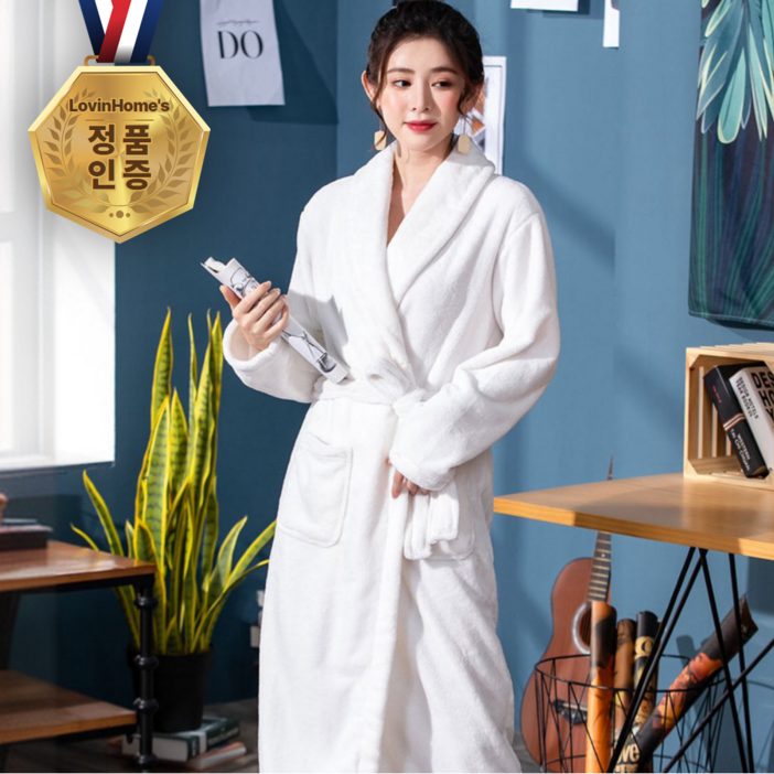 BEST 로빈홈즈 샤워가운 목욕가운 호텔, 1개, 클리어 아이보리