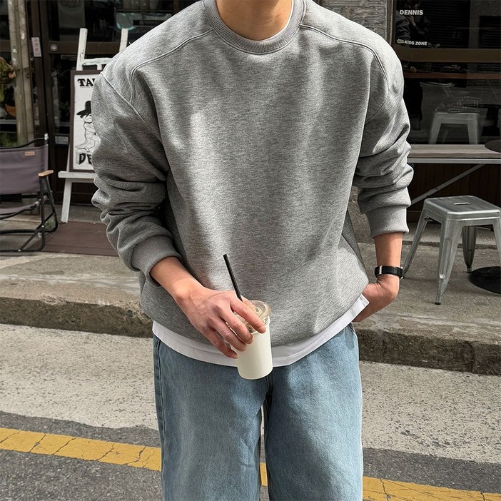 11 절개 무지 오버핏 맨투맨 6color