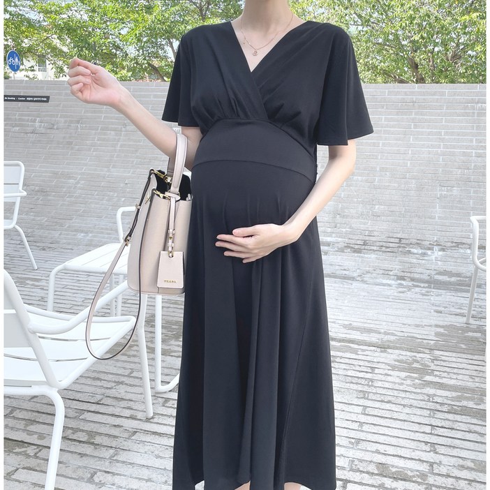 여리제이 날개 주수원피스 셀프 만삭사진 촬영 임산부 임부복 여신 랩 롱원피스 태교여행