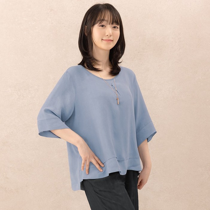 연리지 인견100 자연가공 7부 블라우스 5종