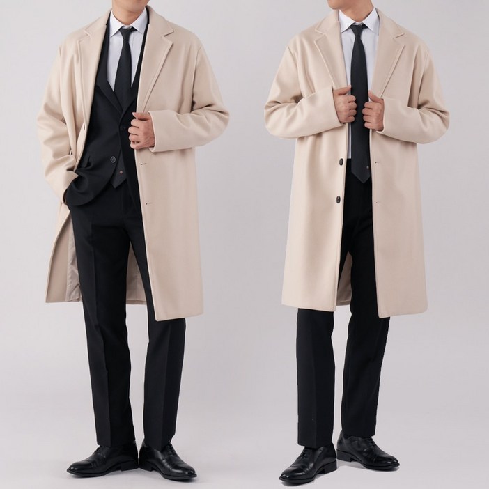 팀스핏 남성용 M3XL 4컬러 울 오버핏 싱글코트 빅사이즈