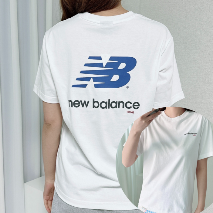 국내정품 오늘출발 뉴발란스 반팔 라운드티 스탠다드핏 등판빅로고 남여공용 D950510