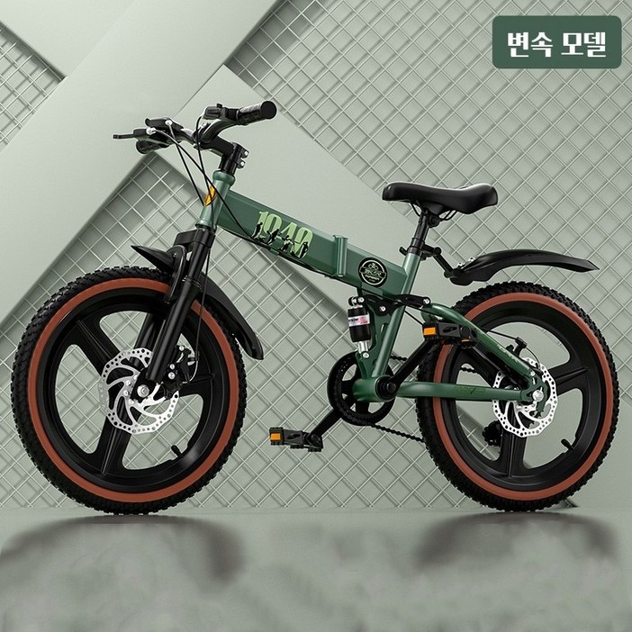 [엠벨]학생폴딩변속자전거 95%설치, 1세트, 140cm, 녹색+올인원 휠+시프트