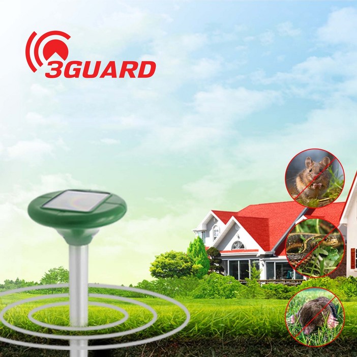 3GUARD 2095 유해 야생동물 두더지 뱀 퇴치기 태양열 초음파 진동, 선택