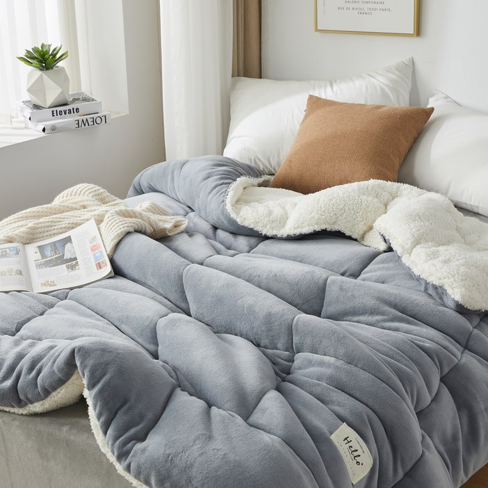 놀차 겨울용 우유 극세사양털 극세사 두꺼운 이불