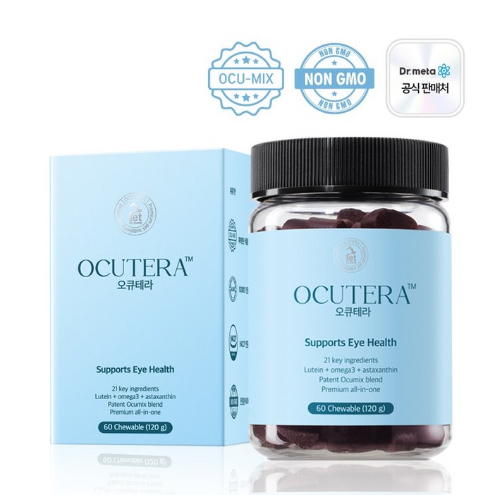 오큐테라 강아지 눈 영양제 눈물 자국 냄새 눈물착색 눈꼽 충혈 오메가3 루테인, 60정, 눈물개선눈건강, 1개