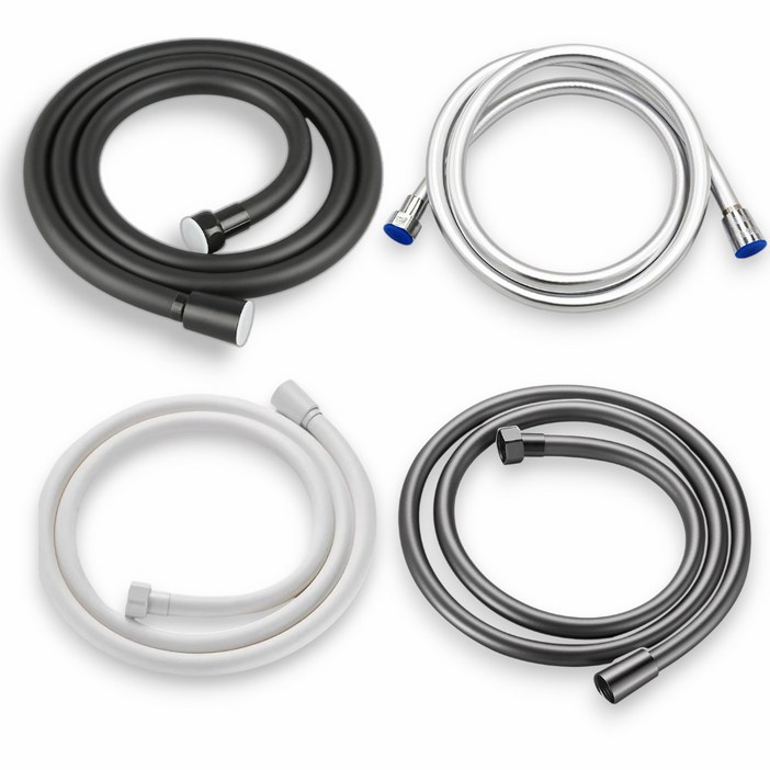 뉴바스 주름없는 튜브 샤워 호스 물때 방지, 블랙, 3m