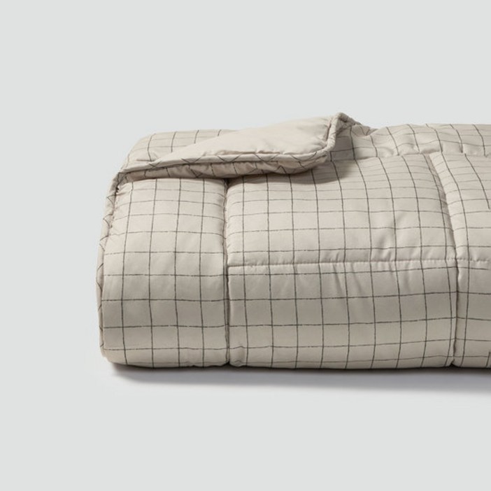 JAJU 자주 그리드 피치스킨 차렵이불베이지 2346859