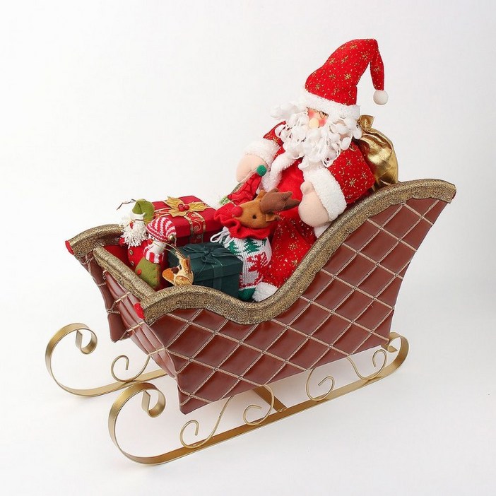 데코용품 썰매 타는 산타크로스크리스마스장식, 상세페이지 참조, 1개