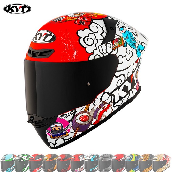 KYT TT레보 풀페이스 데칼 오토바이 스쿠터 바이크 KC인증 헬멧