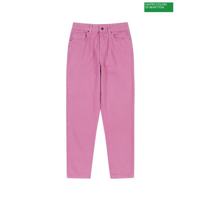 베네통  Highwaist straight denim pants 3S 4LYX575C3