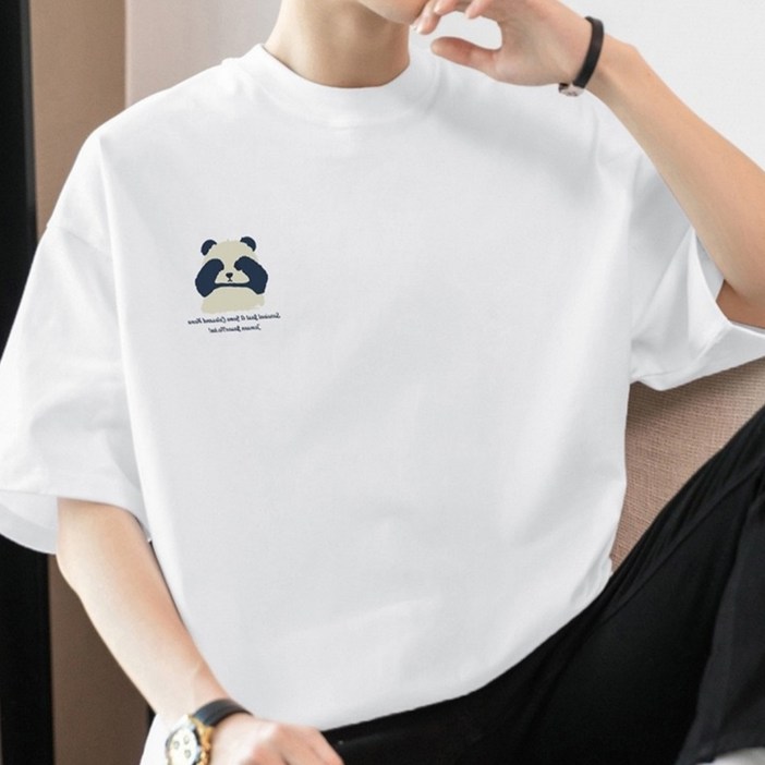 260g 남성오버핏 프린팅 반팔티 인스타룩 티셔츠