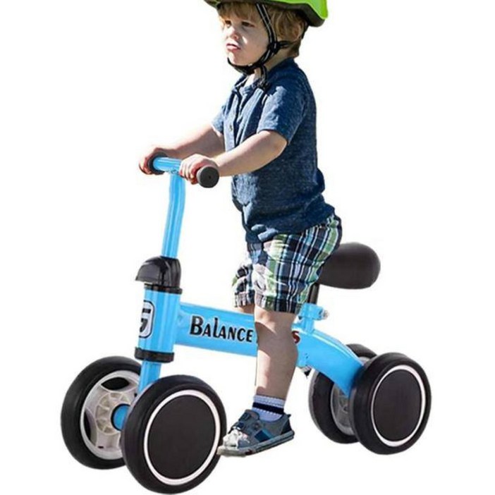 어린이 네발 자전거 초등학생 유치원생 보조바퀴, 파란색