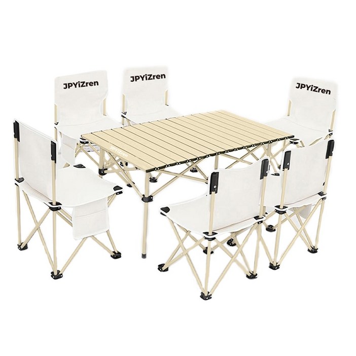 아웃도어 테이블 의자 세트 초경량 접이식 폴딩 캠핑 테이블, 화이트