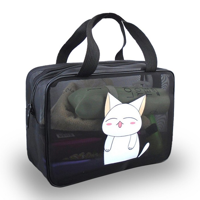 애니멀 라운드메쉬 목욕가방 물빠지는 목욕바구니 사우나 욕실용품 목욕탕