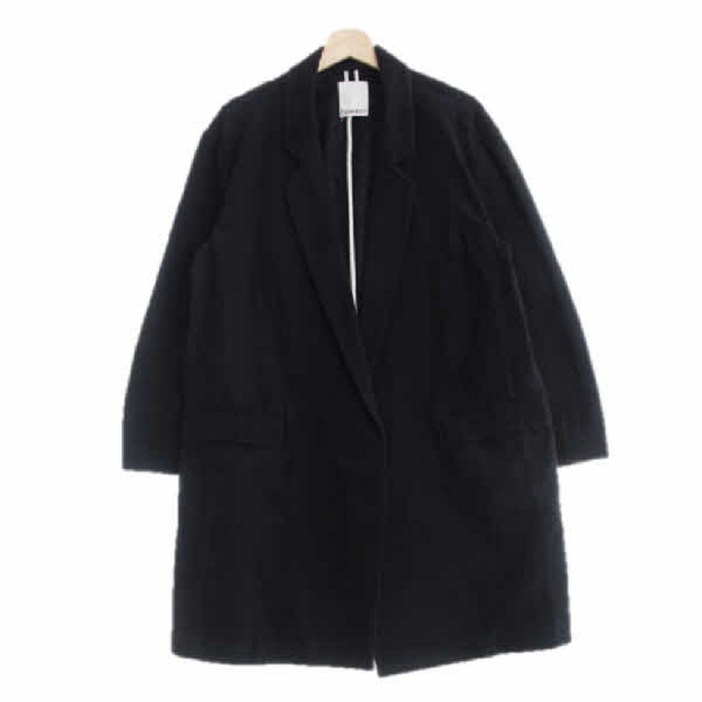 2371 톰보이 블랙 면혼방 워싱루즈오픈간절기코트 Free