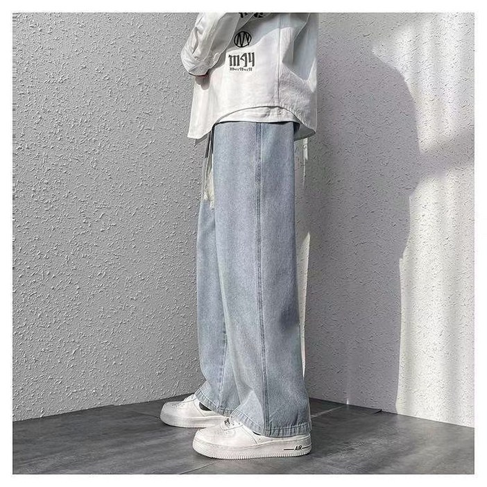 남성 루즈핏 와이드 밴딩 청바지
