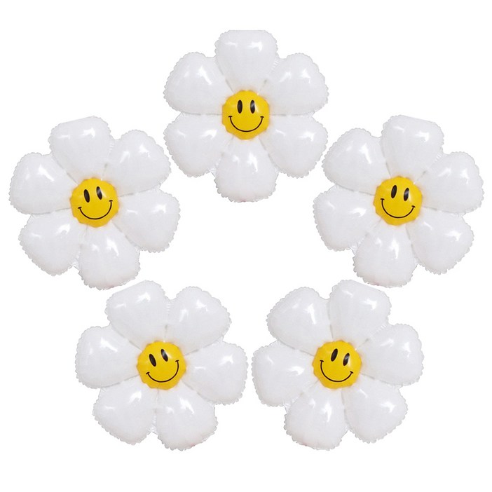 데이지풍선 꽃풍선 특대형110cm, 대형72cm, 중형45cm 풍선 장식 파티용품세트 에브리띵스마일1095, 5개, 데이지 특대형