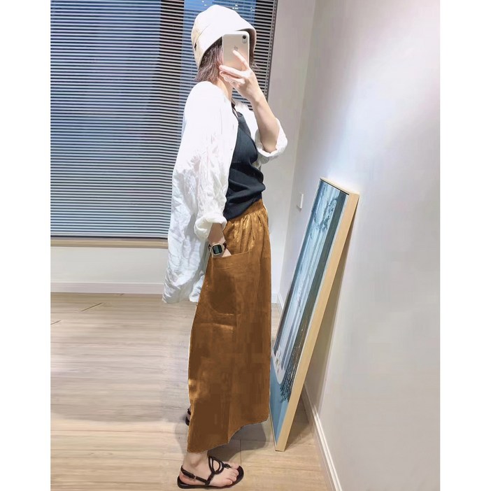 퀸앤조이 보레닛 프리미엄 린넨 100% 와이드 팬츠