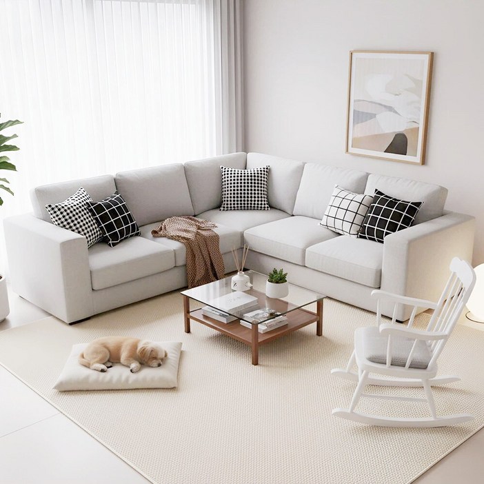 먼지없음 기계세탁 가능 미끄럼방지 내구성 강한 모사삼마 반려동물 발톱 긁힘 방지 카페트 거실 욕실 현관용