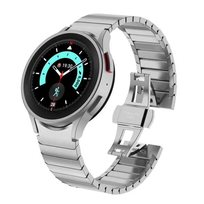 갤럭시워치6 40 44 43 47mm 프리미엄 메탈 링크브레이슬릿 고급 스트랩 시계줄 날개형 골프에디션