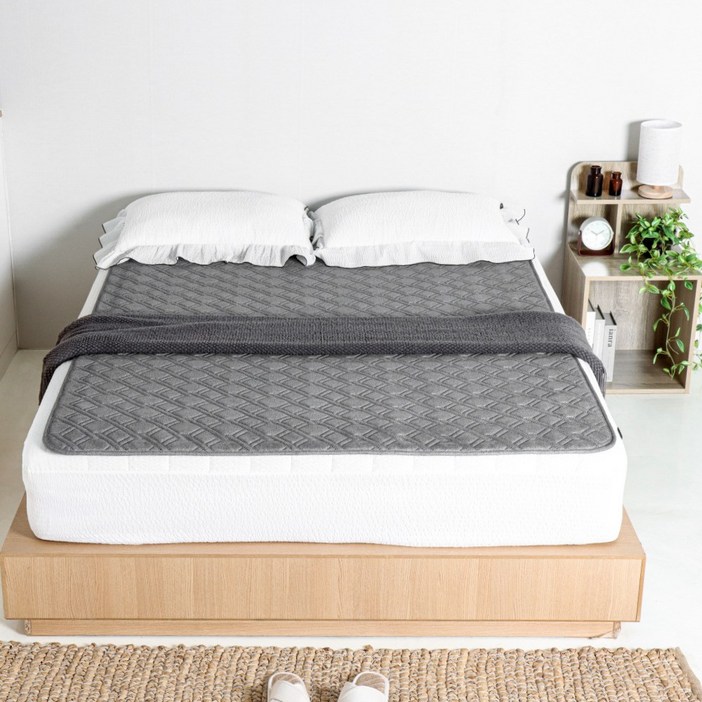 스마트폰 앱연동 몽비오스 국산 EMF 전자파없는 워셔블 극세사 그래핀 탄소매트 IOT 카본 전기매트 3H한일온열기, 01.딥멜란지, 03.킹분리160×200