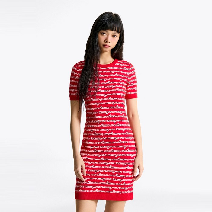 타미힐피거 스크립트 스웨터 드레스 T32F0WOP15TWT10KS