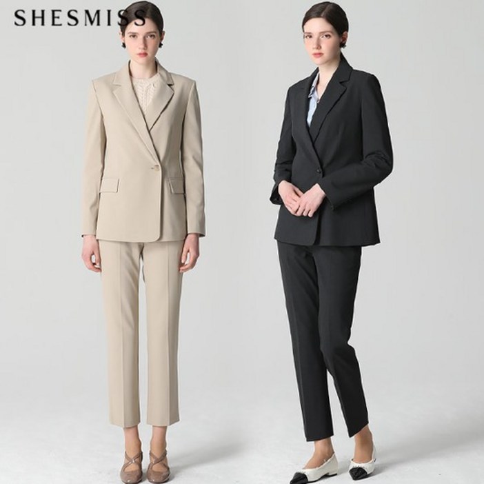 쉬즈미스 2SET 더블버튼 재킷+스트레이트 팬츠 2종세트 택가격 506000원