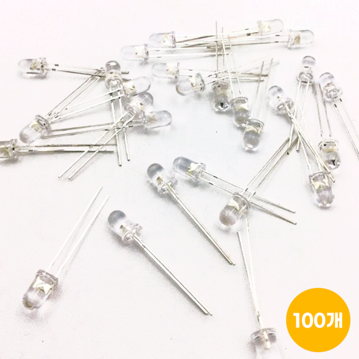 아두이노 LED 5파이 하얀색 100개