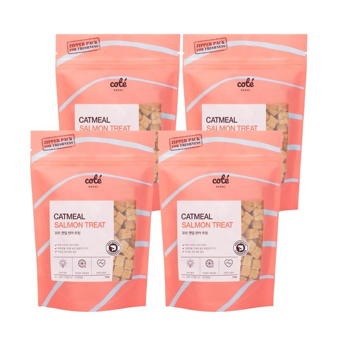 꼬뜨 캣밀 트릿 동결건조간식, 연어, 120g, 4개