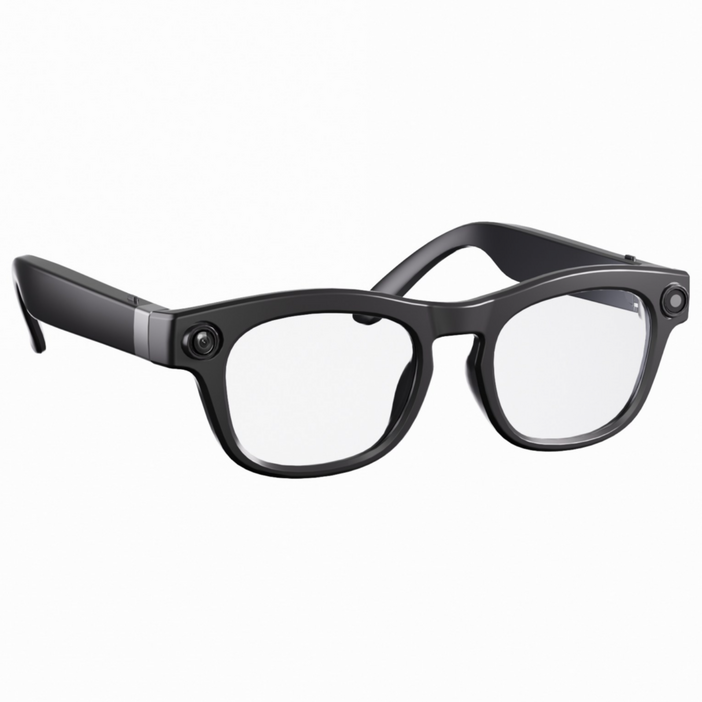 신형 800w 픽셀 블루투스 스마트 안경 AI 카메라 탑재로 고화질 사진 비디오 녹화 음성 스마트 동시 통역 안경 실시간 번역촬영, 1개, MD03블랙