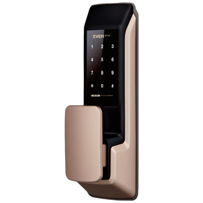 에버넷 무타공 푸시풀 도어락 에버플러스 EP101 골드 고객직접설치 번호전용,카드,지문, 고객직접설치, 1. EP101N 골드번호전용