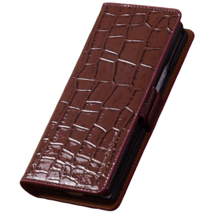 진렌체 갤럭시 Z폴드 비에토 크로커다일 천연소가죽 지갑 케이스