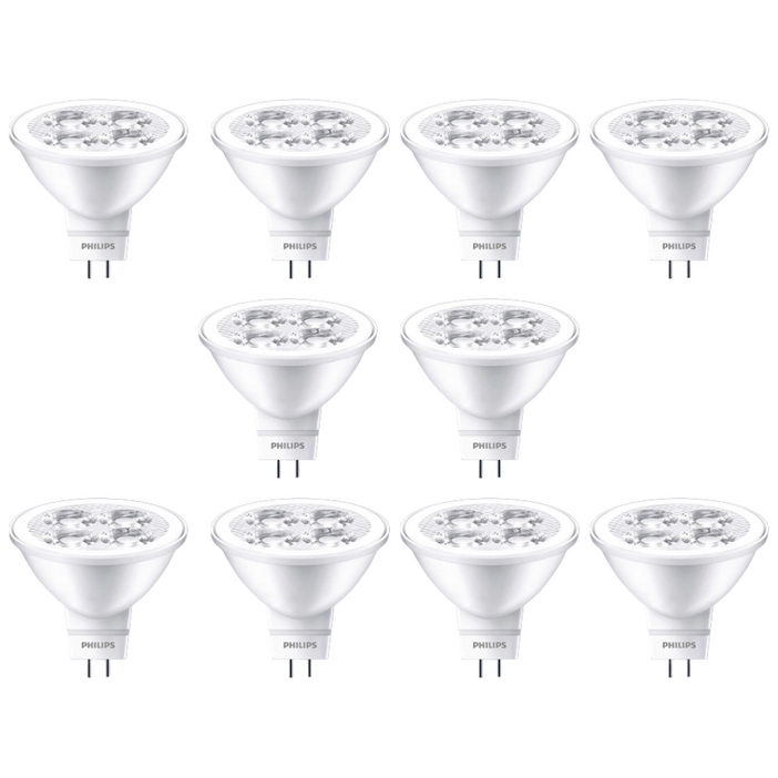 필립스 MR16 5W LED 에센셜 할로겐 램프, 전구색, 10개